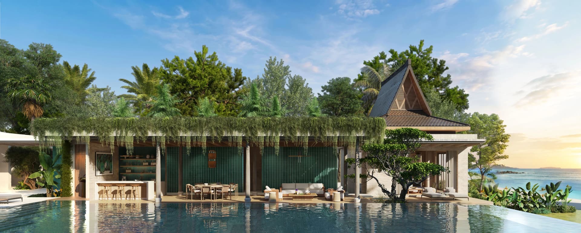 Punyisa Oceana coastal pavilion and pool — project rendering